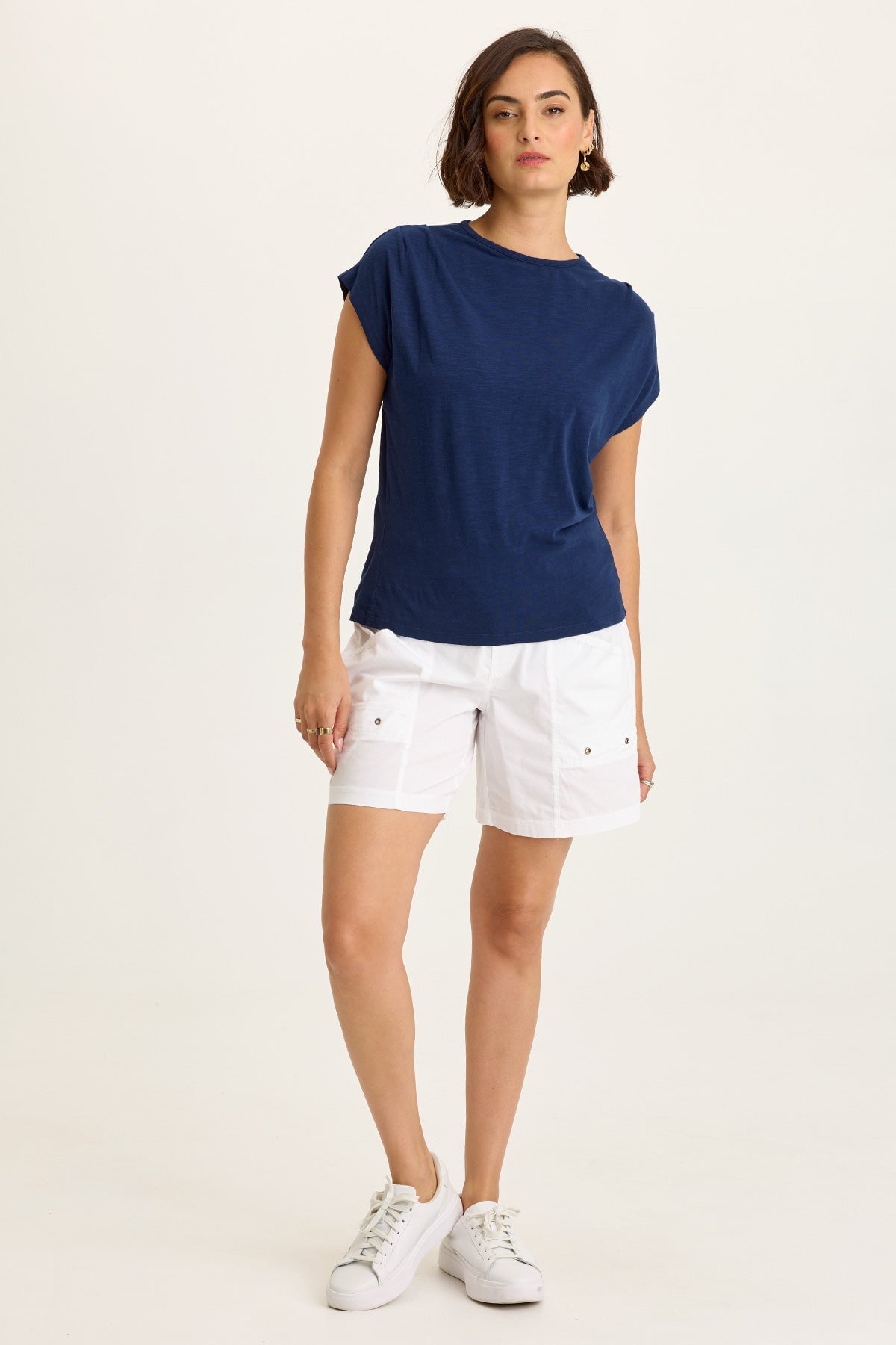 Arwen Soft Jersey Mock Neck Tee