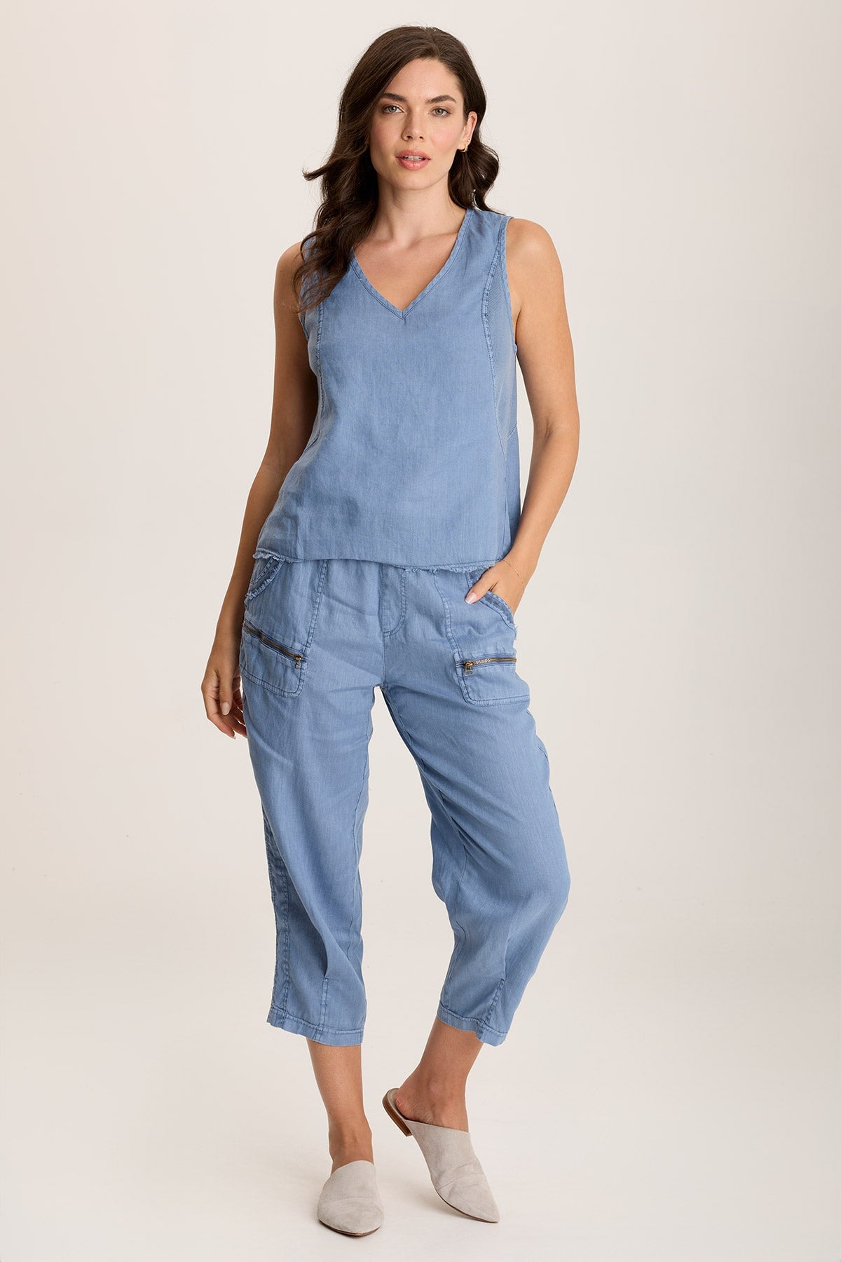 Estine Linen V-Neck Tank Top