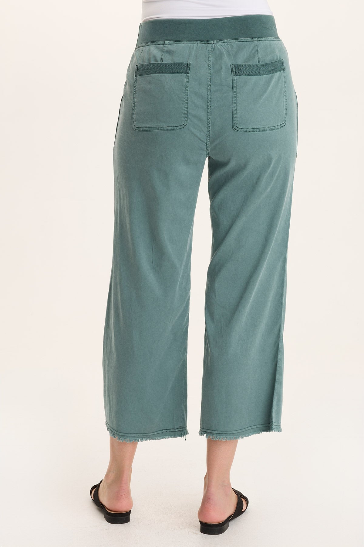 Daga Tencel Flared Leg Pull-On Crop Pant
