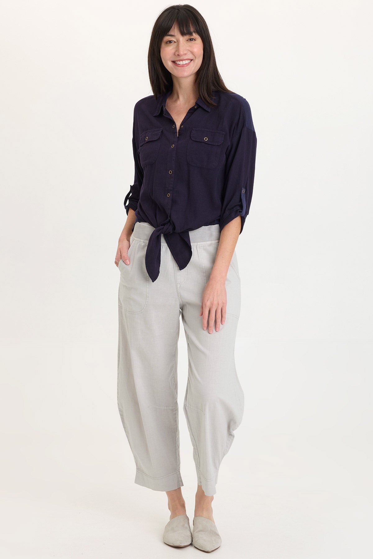 Jisola Cotton Linen Barrel Pant