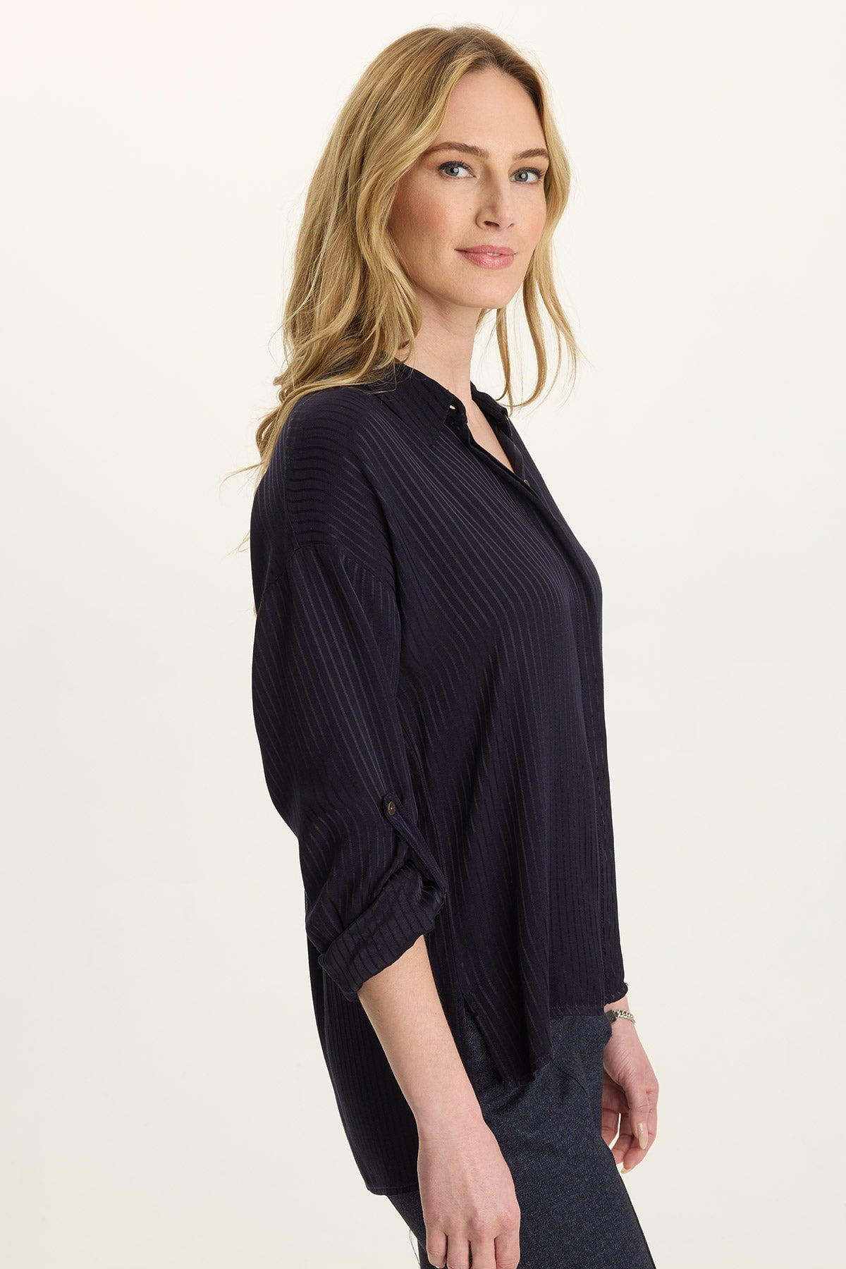 Aeson Relaxed-Fit Stripe Button-Up
