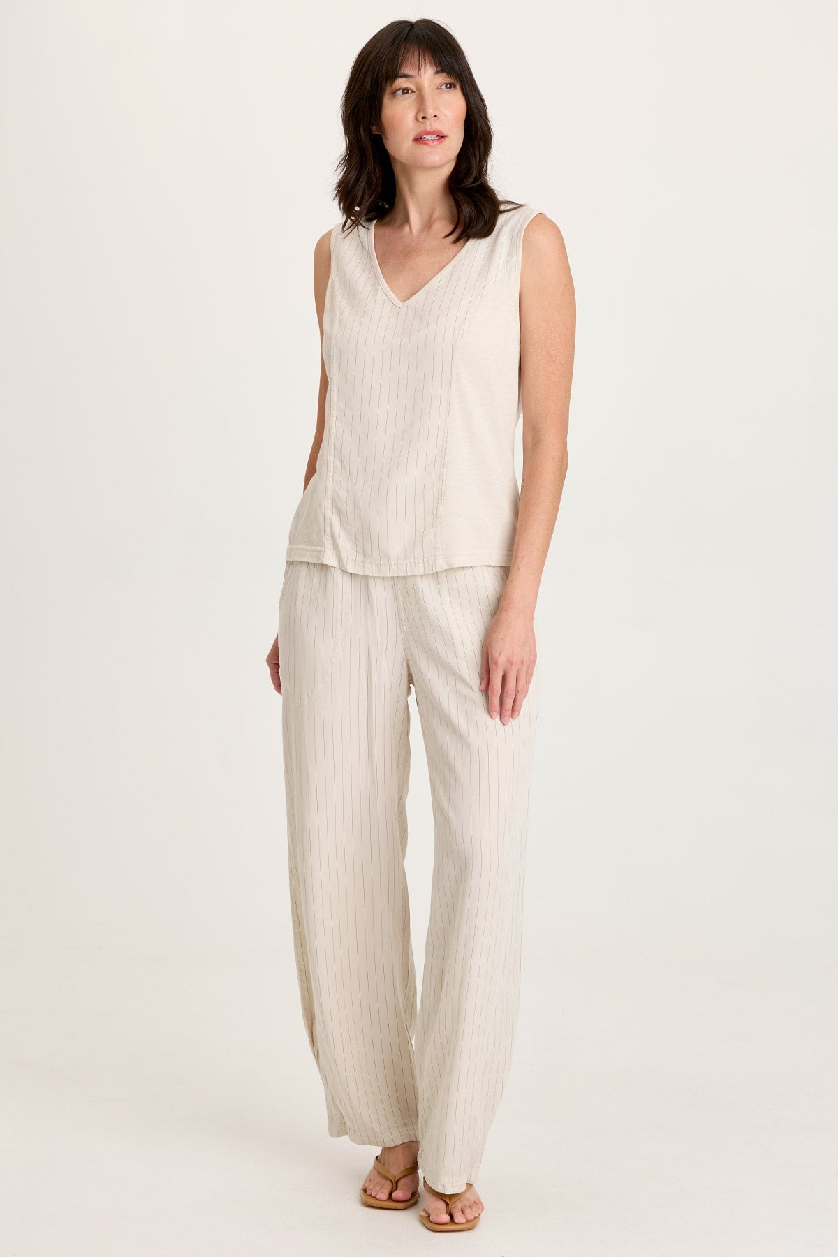 Carell Pinstripe Pleated Leg Pant