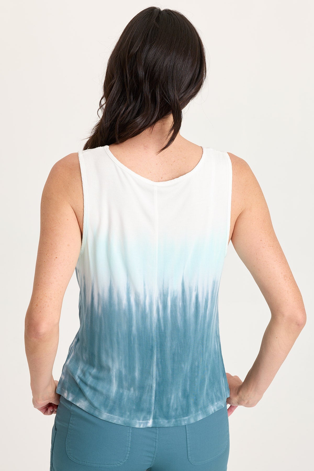 Timo Crepe Smocked Neckline Tank