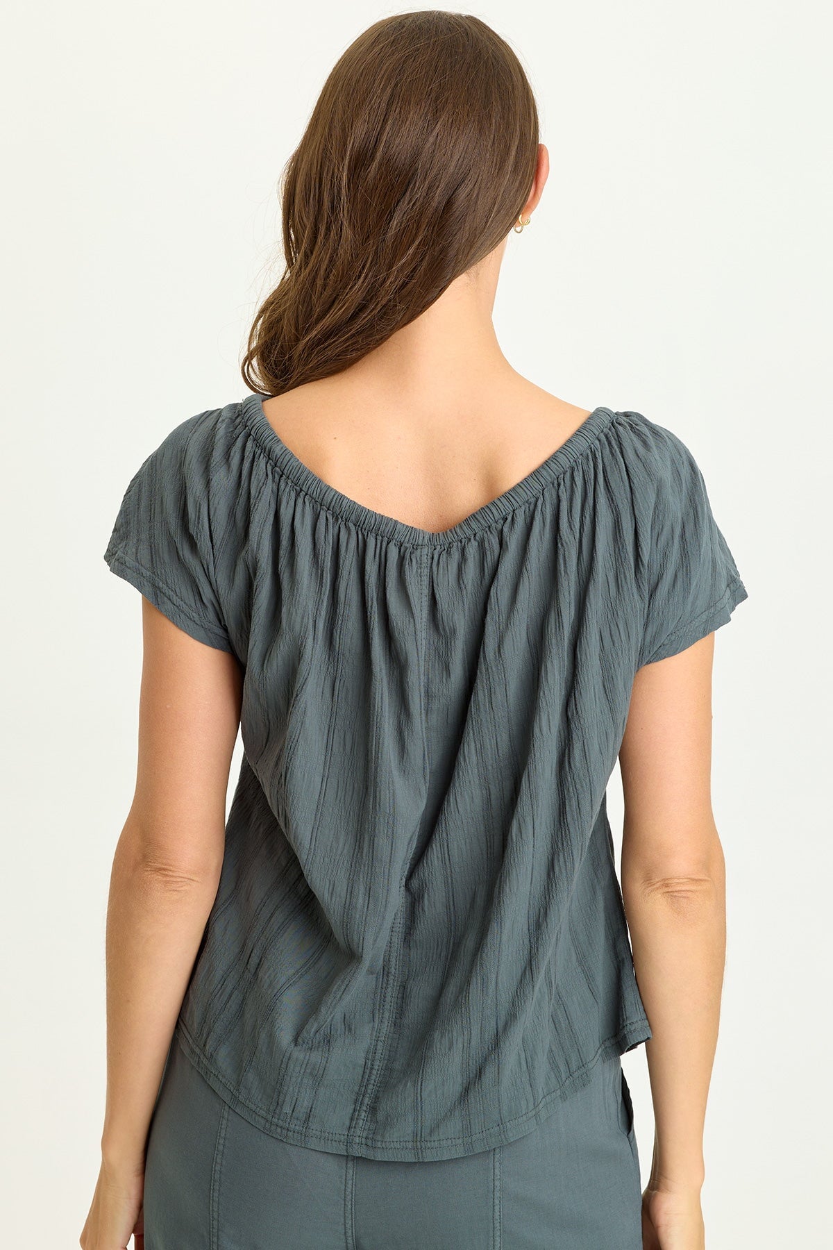 Selda Textured Gauze Cinched Top