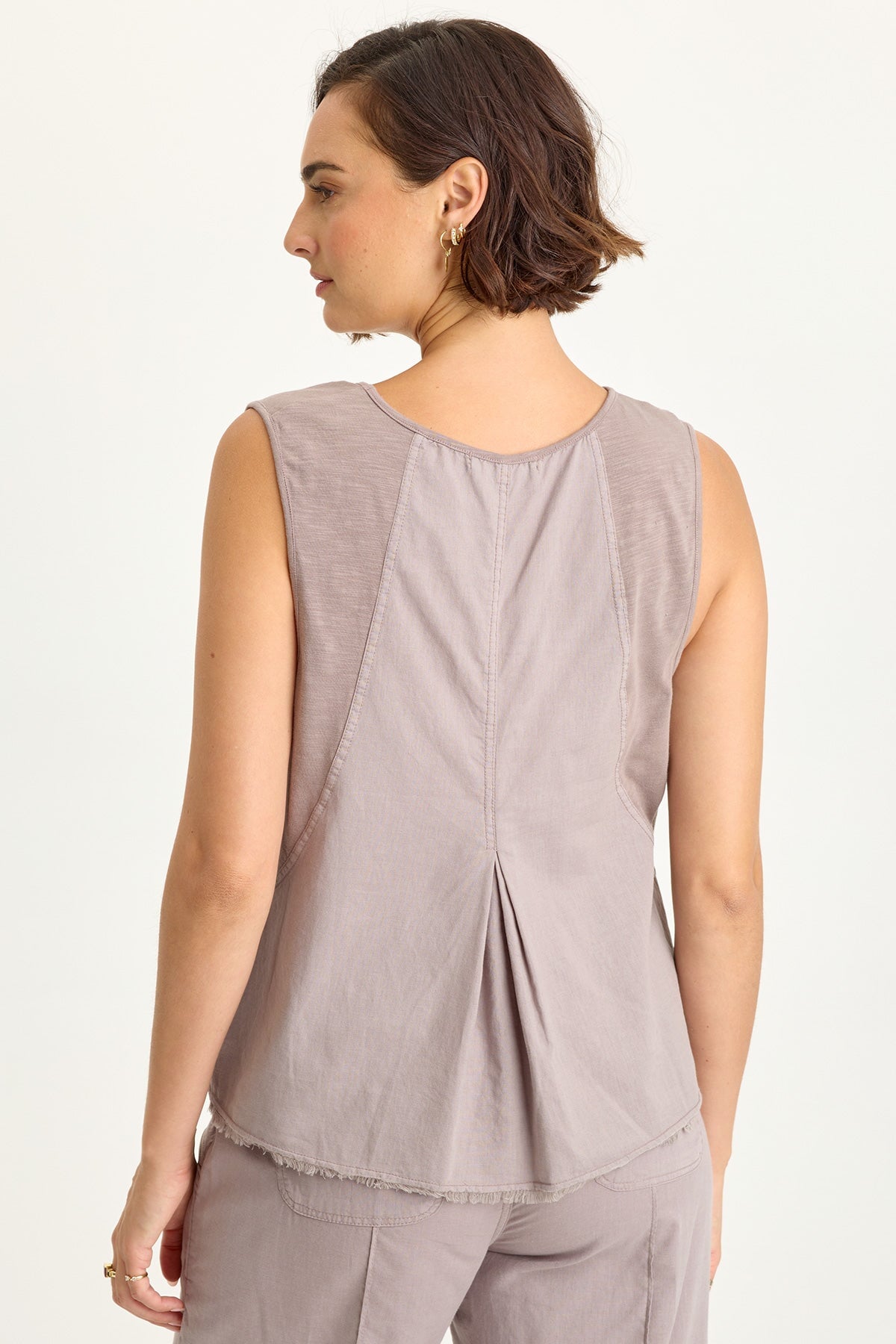 Mazie Linen/Jersey V-Neck Tank