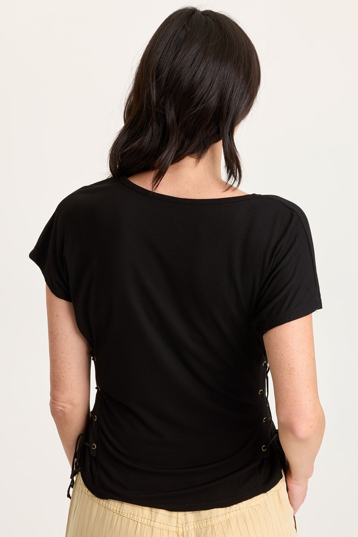Sandro Jersey Lace-Up Top