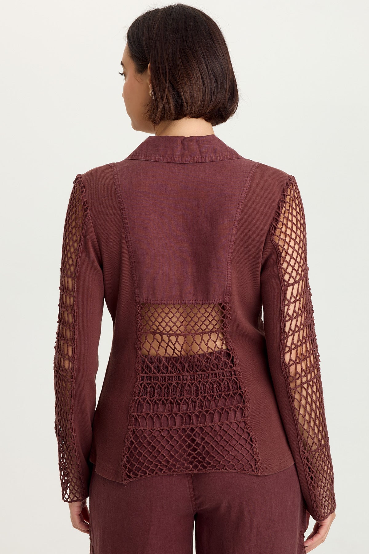 Mackie Linen Crochet Jacket