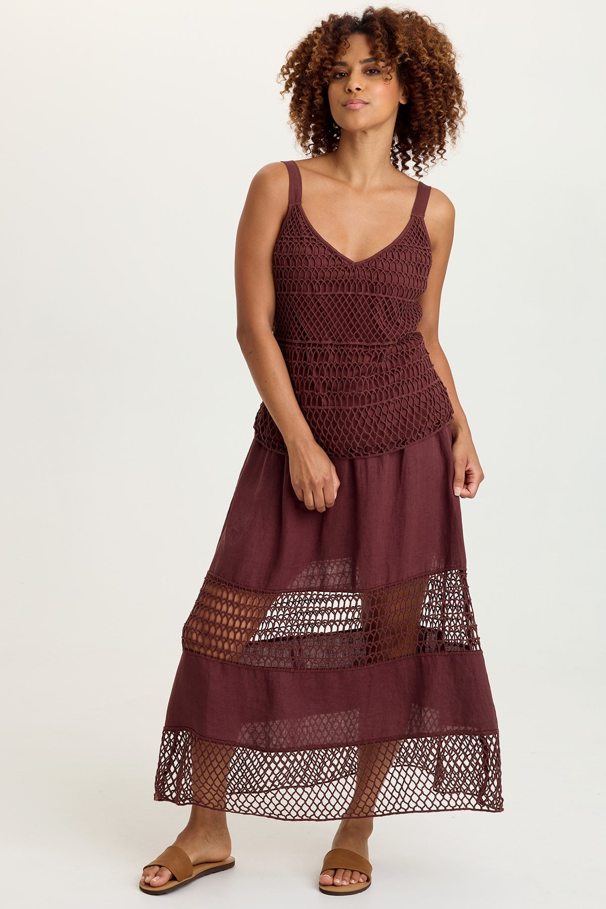 Shire Jersey-Lined Crochet Tank