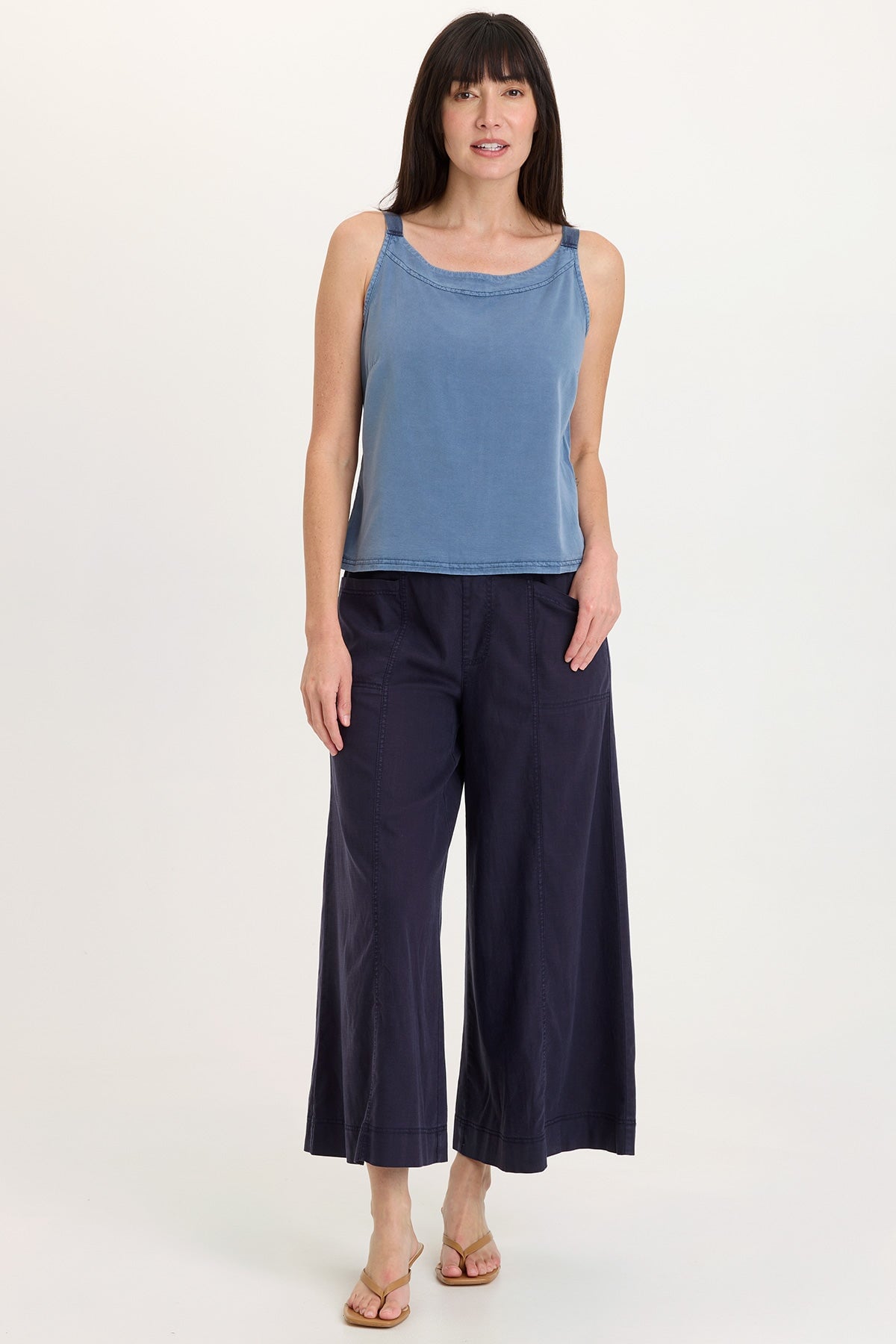 Shaun Twill Wide-Leg Crop