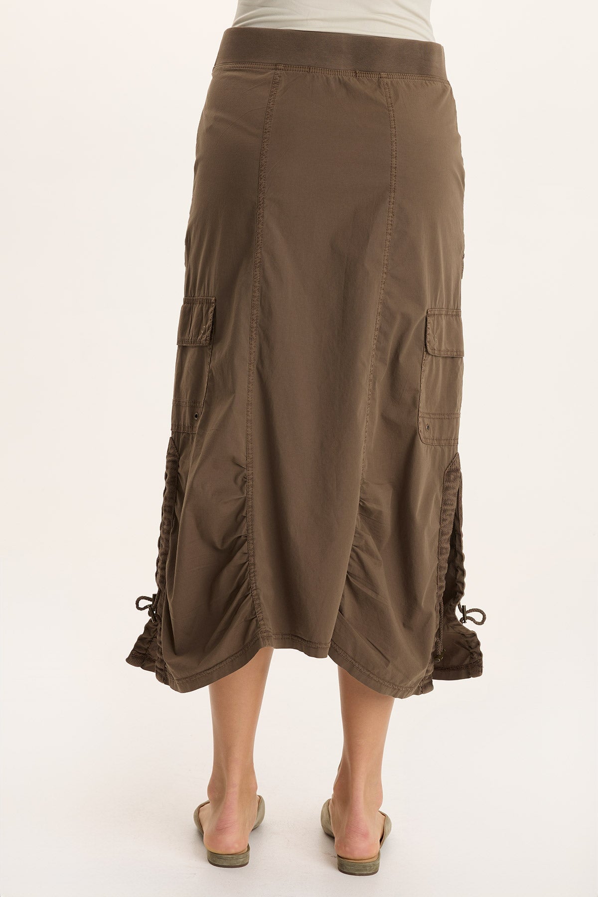 Shea Ruched Detail Cargo Midi Skirt