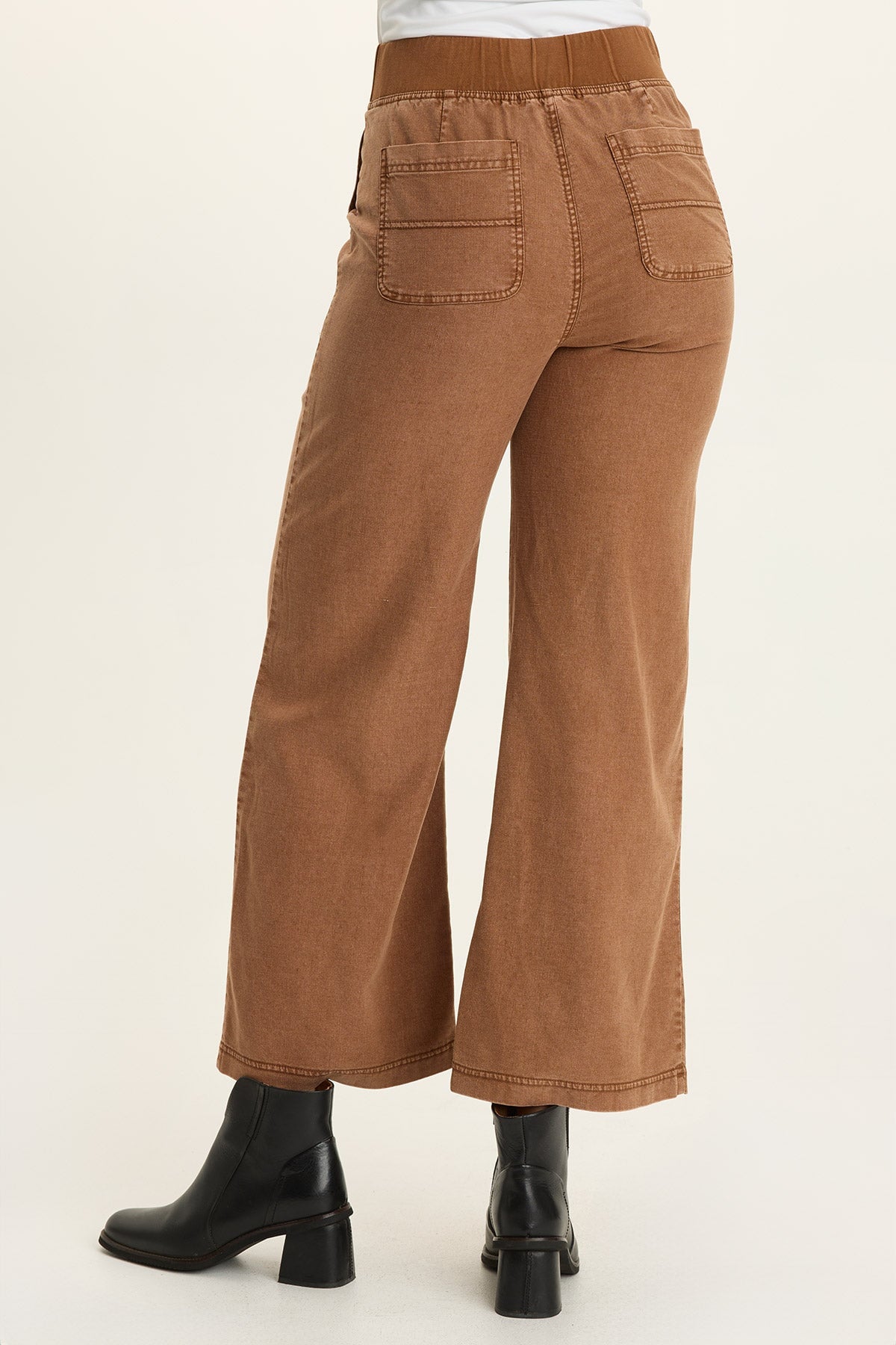 Riven Twill Wide Leg Pull-On Pant