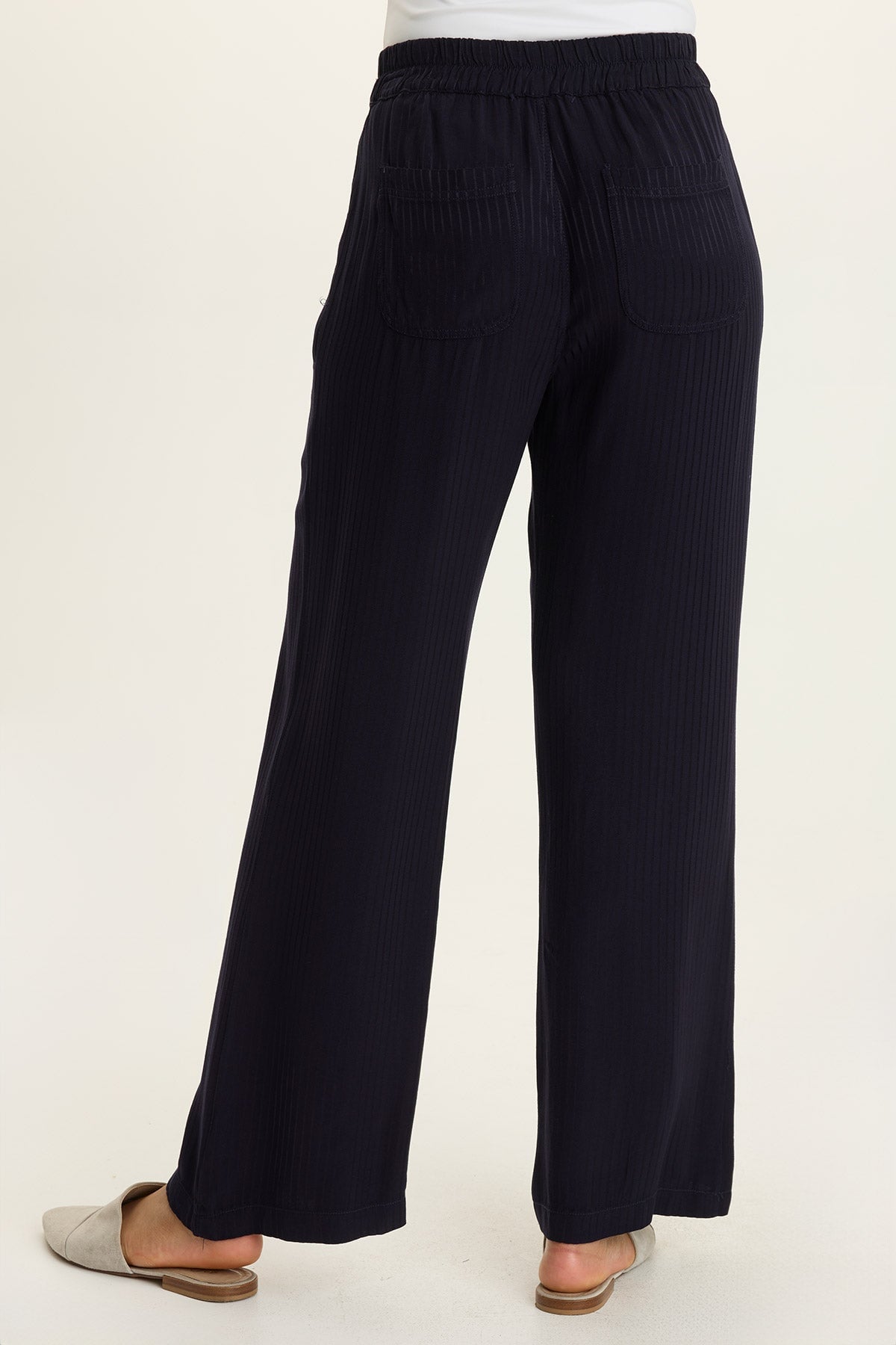 Harmon Satin Stripe Wide-Leg Pant
