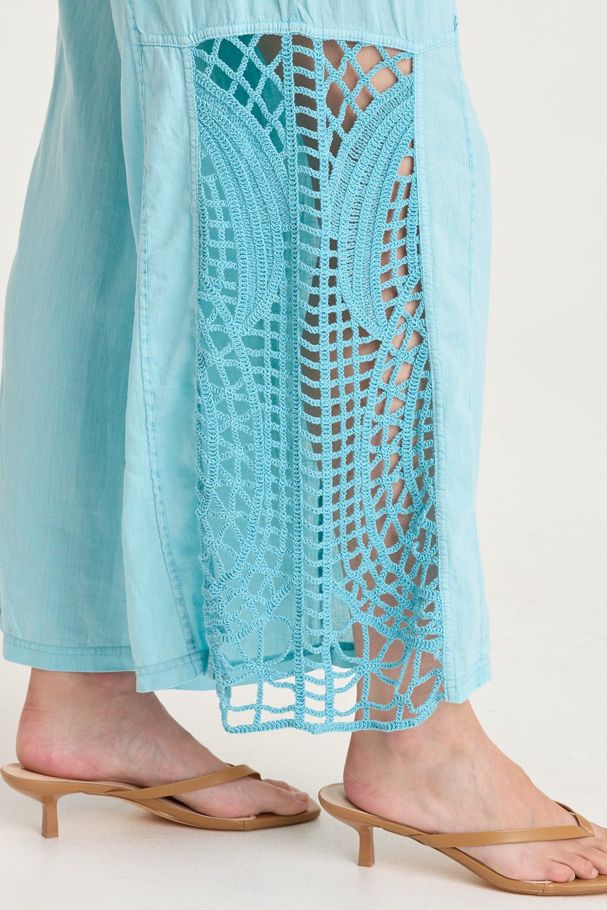 Astro Linen/Crochet Pull-On Pant