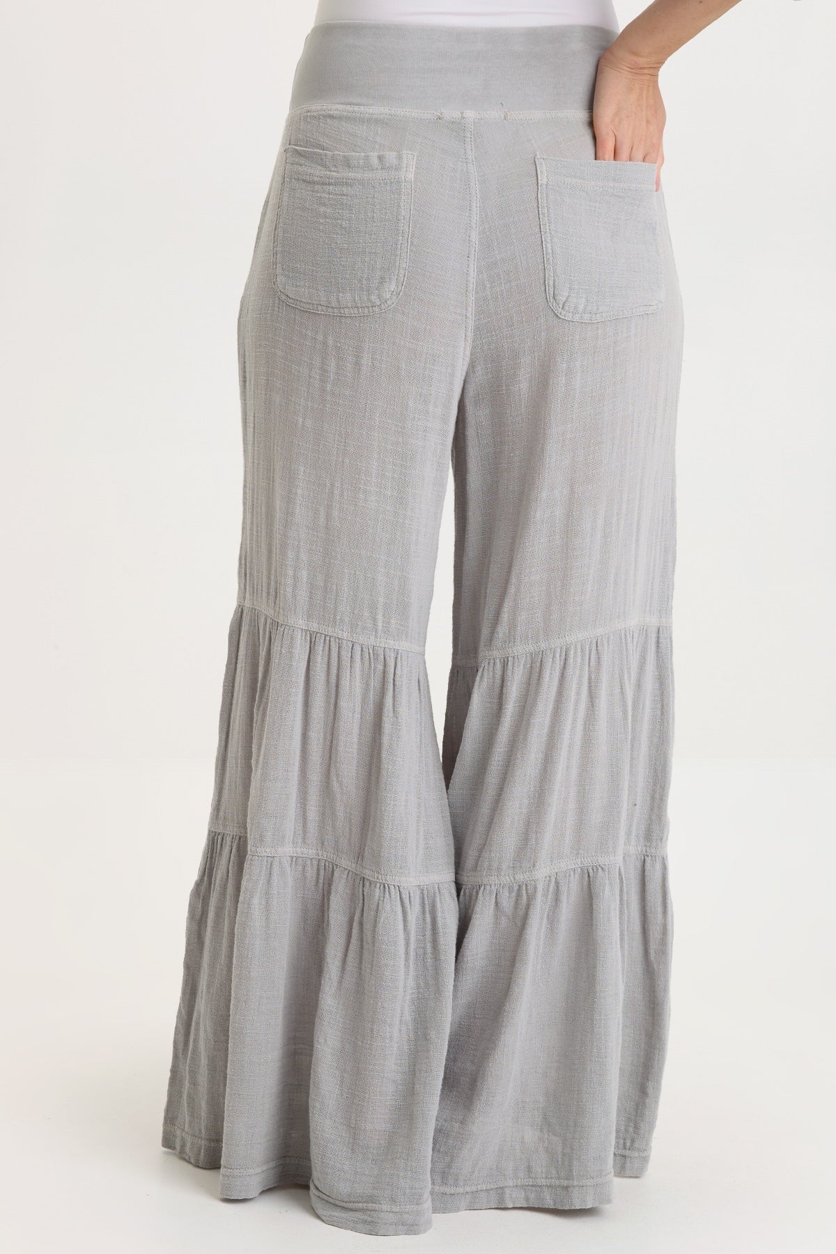 Lando Gauze Tiered-Bottom Pant