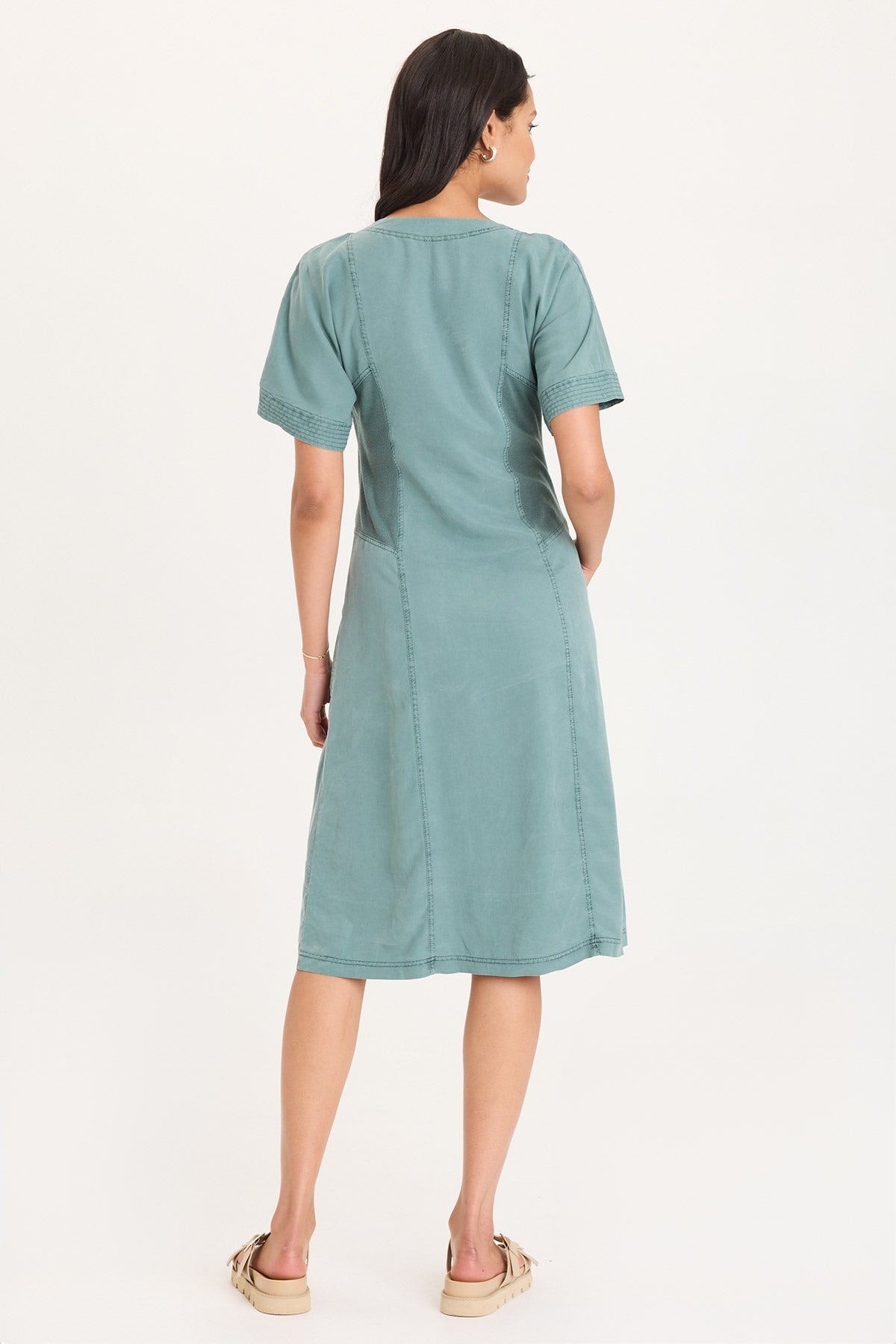 Addair Button-Up Short Sleeve Twill Dress