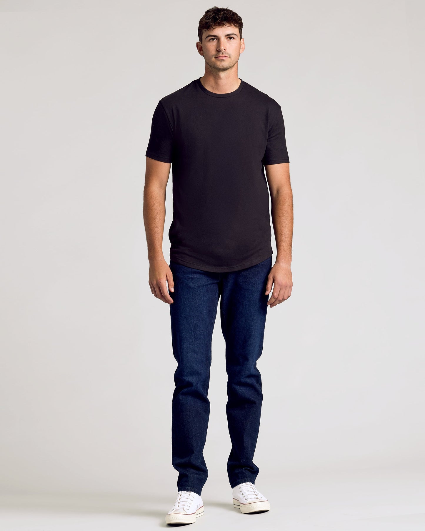 All Black Short Sleeve Tall Curved Hem Crew 6-Pack