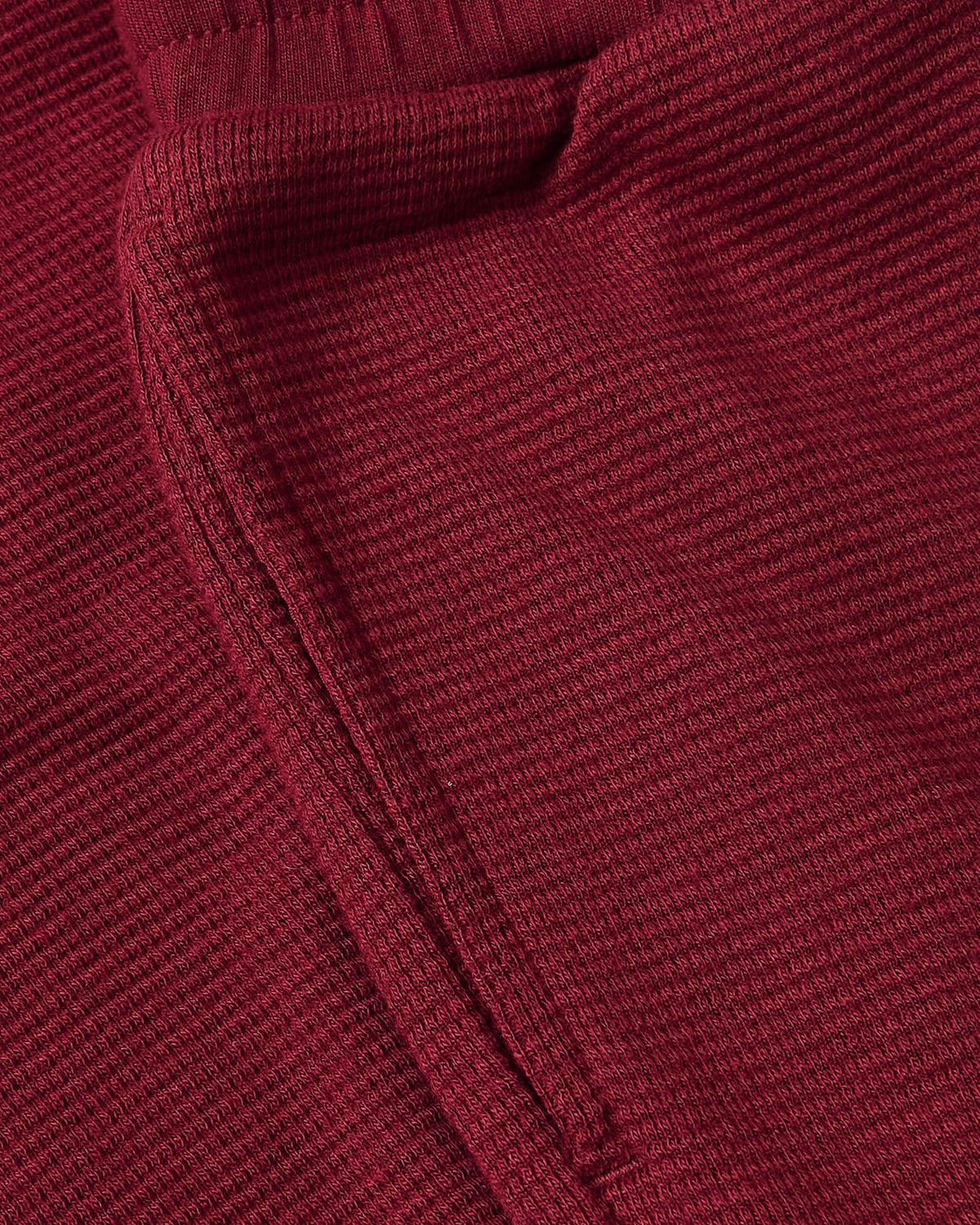 Girls Dark Maroon Waffle Wide Leg Pants