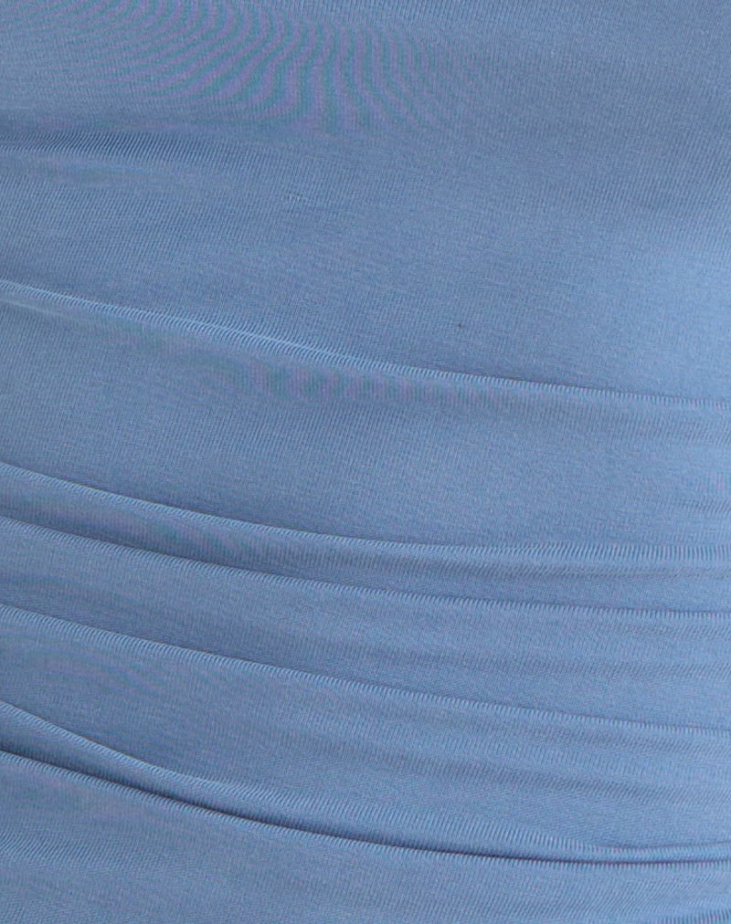 Achara Top in Cupro Dusty Blue