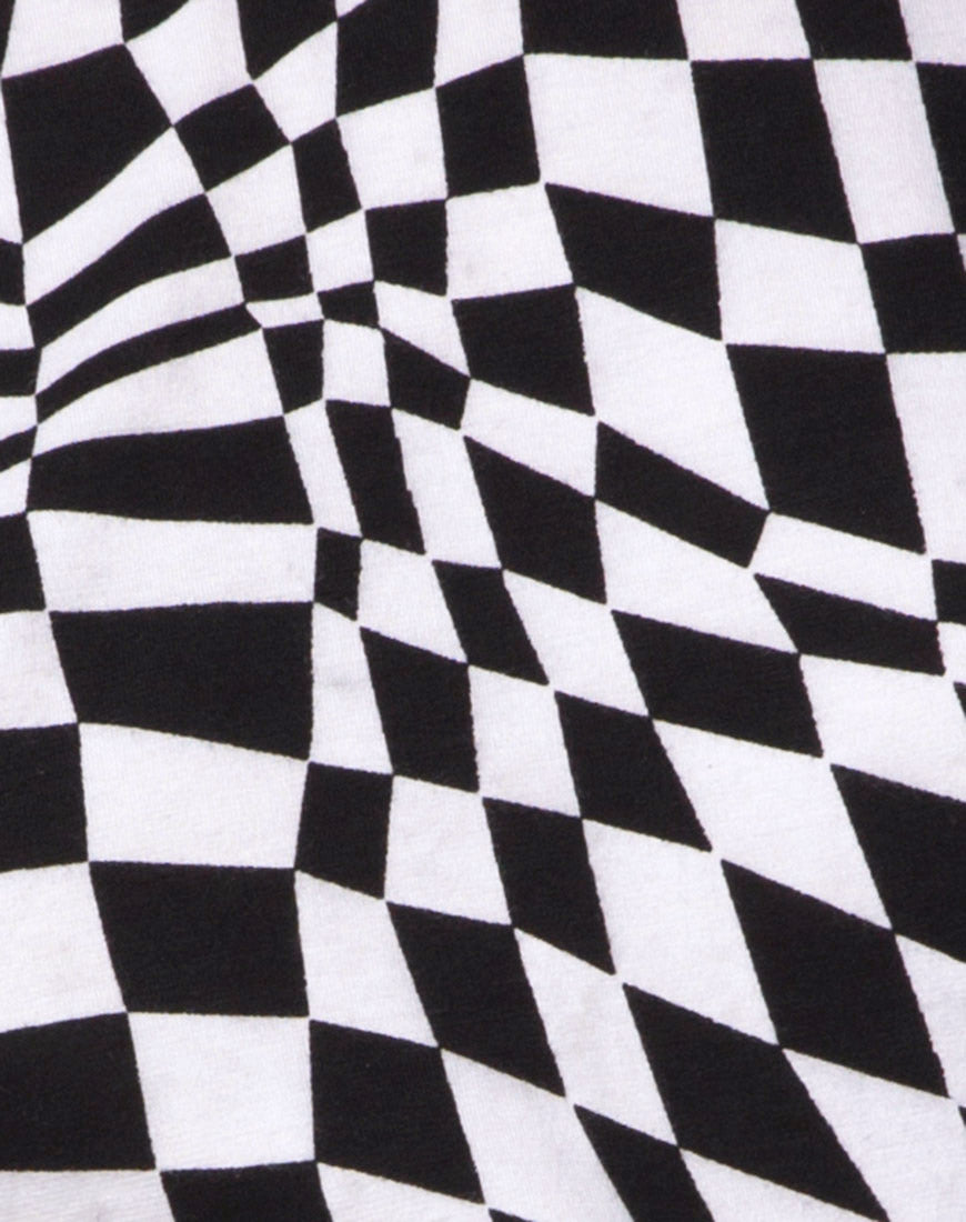Acro Unitard in Square Flag Black and White