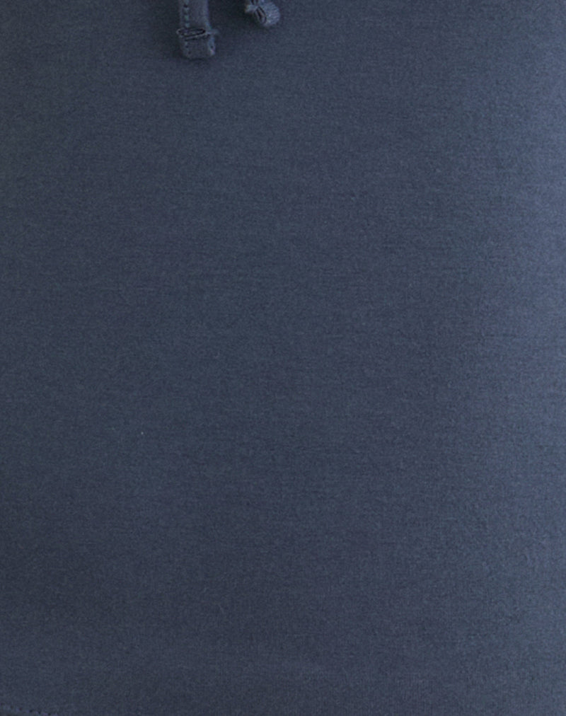 Armel Long Sleeve Keyhole Top in Rayon Jersey Ocean Storm
