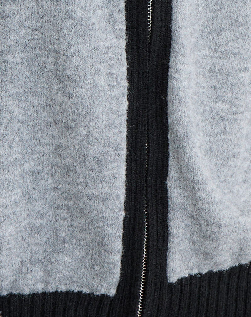 Asrar Jumper in Knit Grey and Black