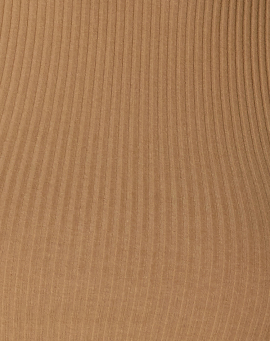 Azura Crop Top in Rib Camel