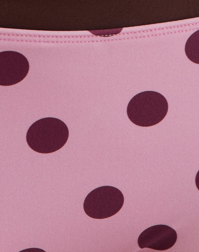 Amy Swim Short in Pink with Irregular Polka