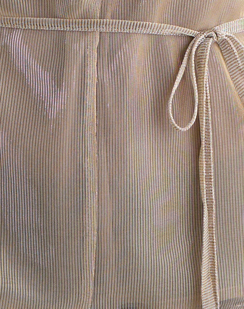 Benicia High Neck Keyhole Top in Gold