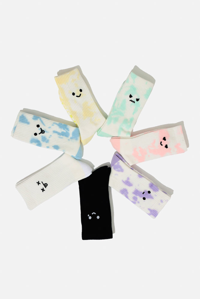 Heart Eyes Mid-Calf Gym Socks - Pink Tie Dye