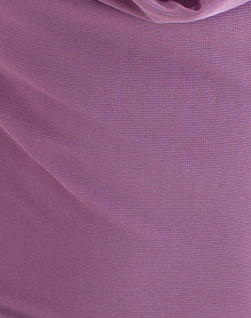 Bujou Cowl Top in Mesh Purple