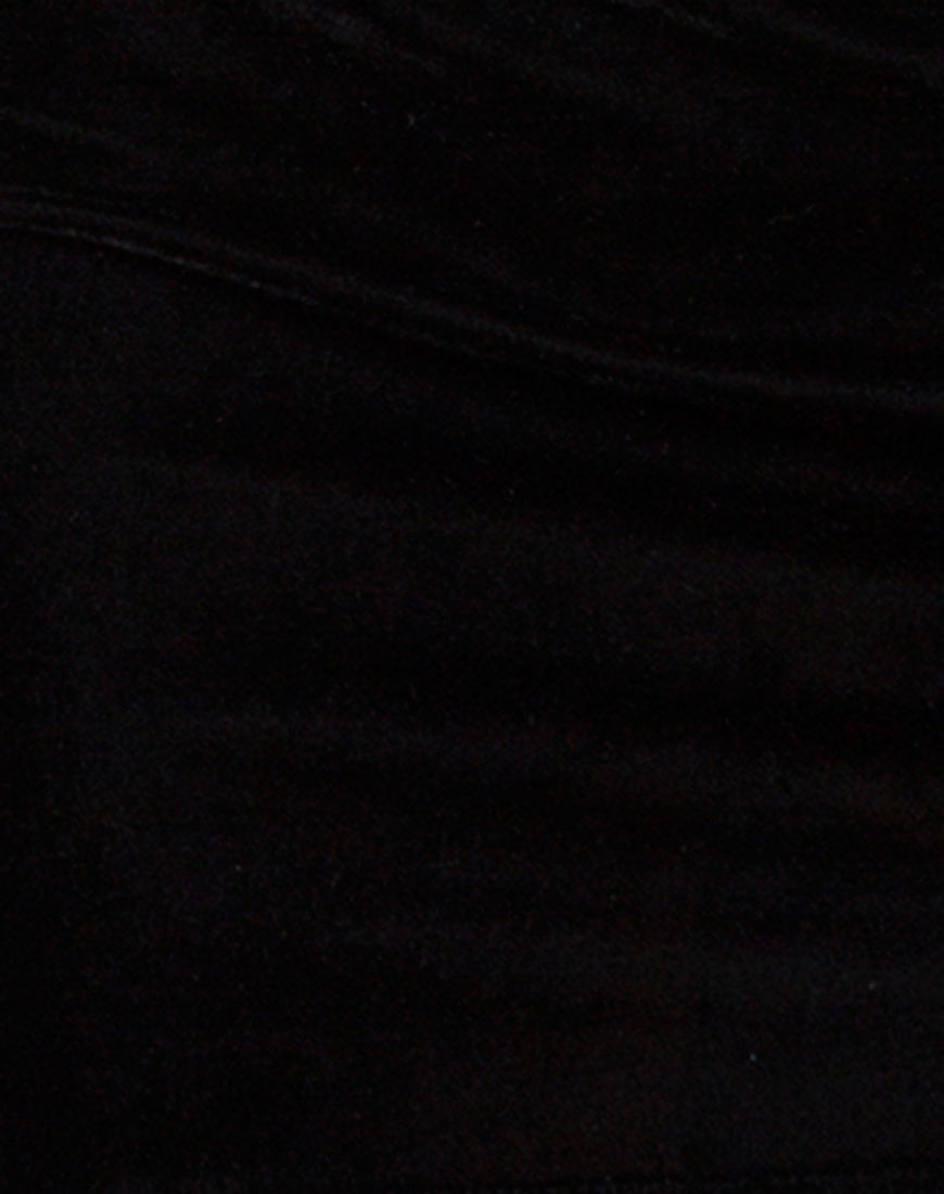 Caris Bodycon Dress in Velvet Pearl Black