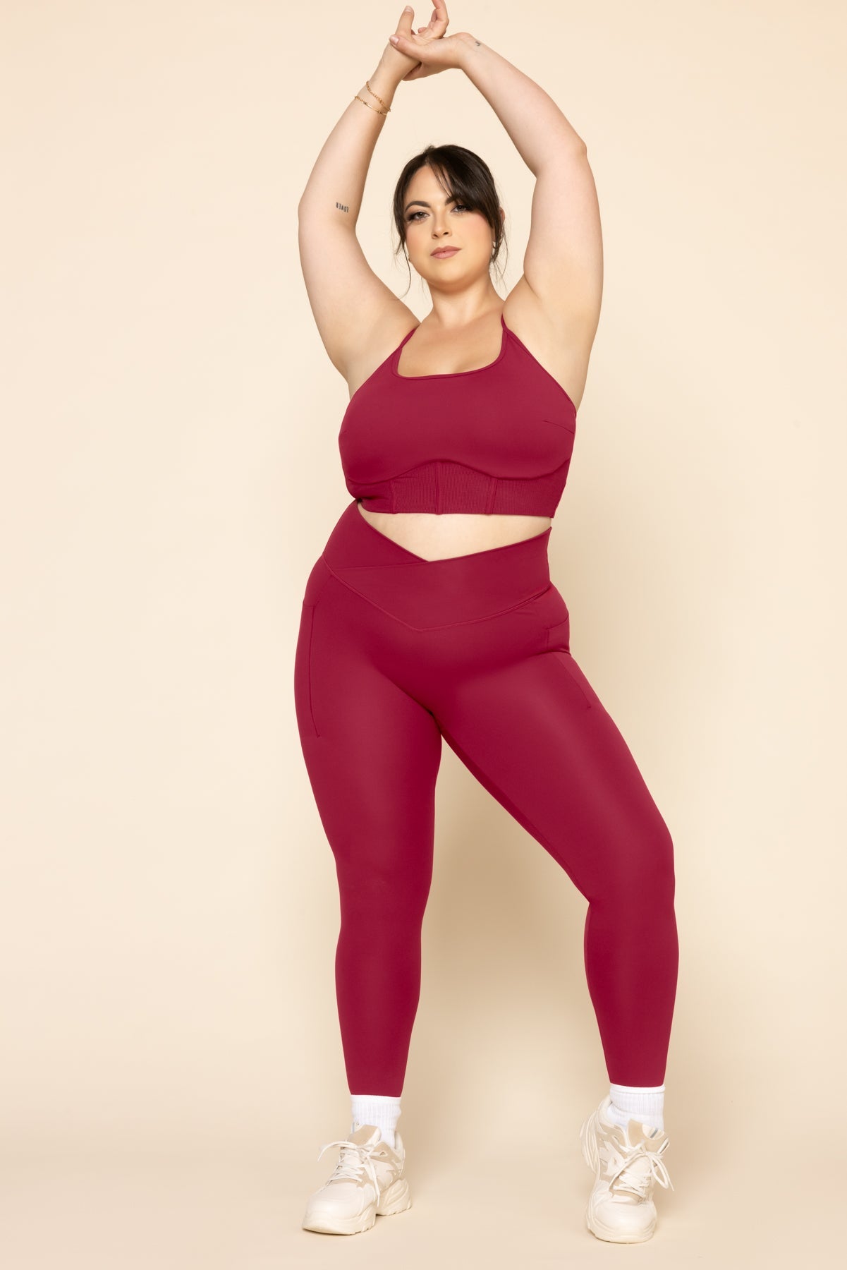 Crisscross Hourglass® Legging with Pockets - Ruby