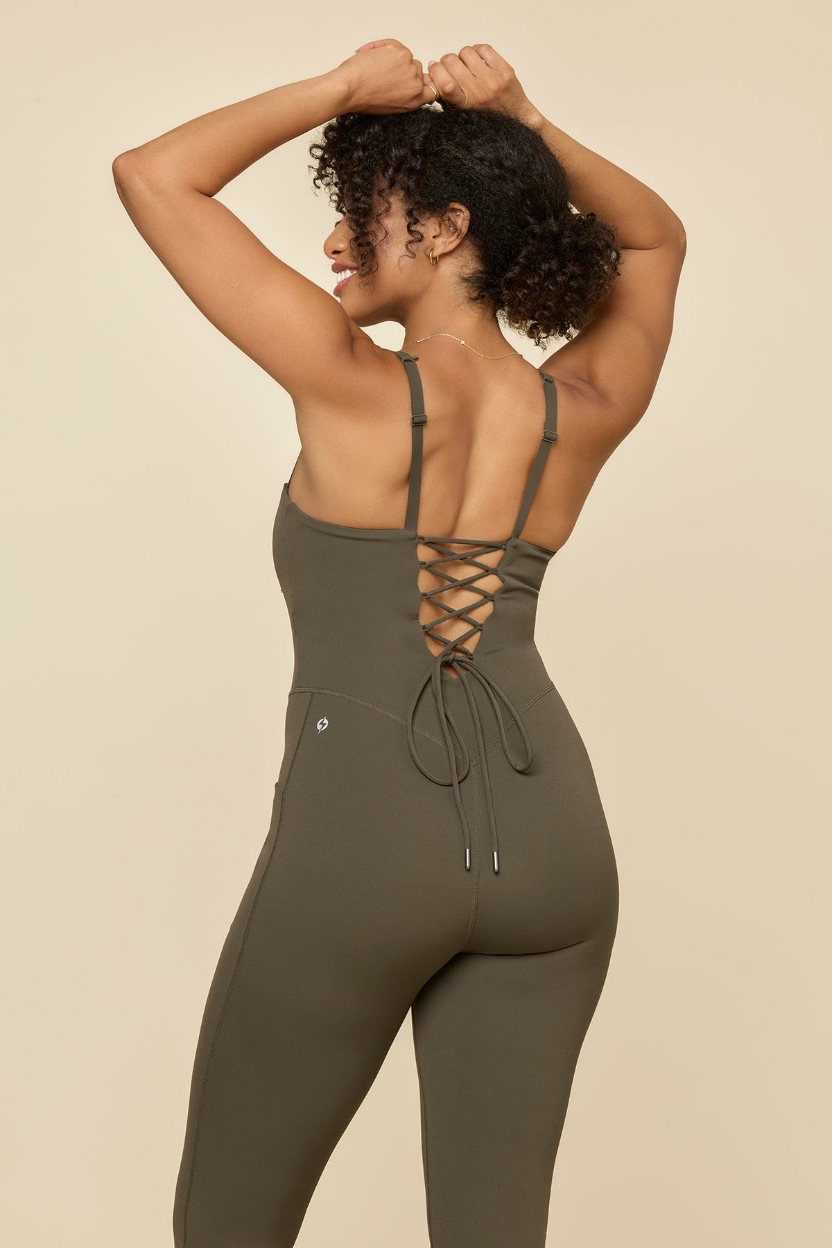 Cinch Up Flare Jumpsuit - Toasted Olive