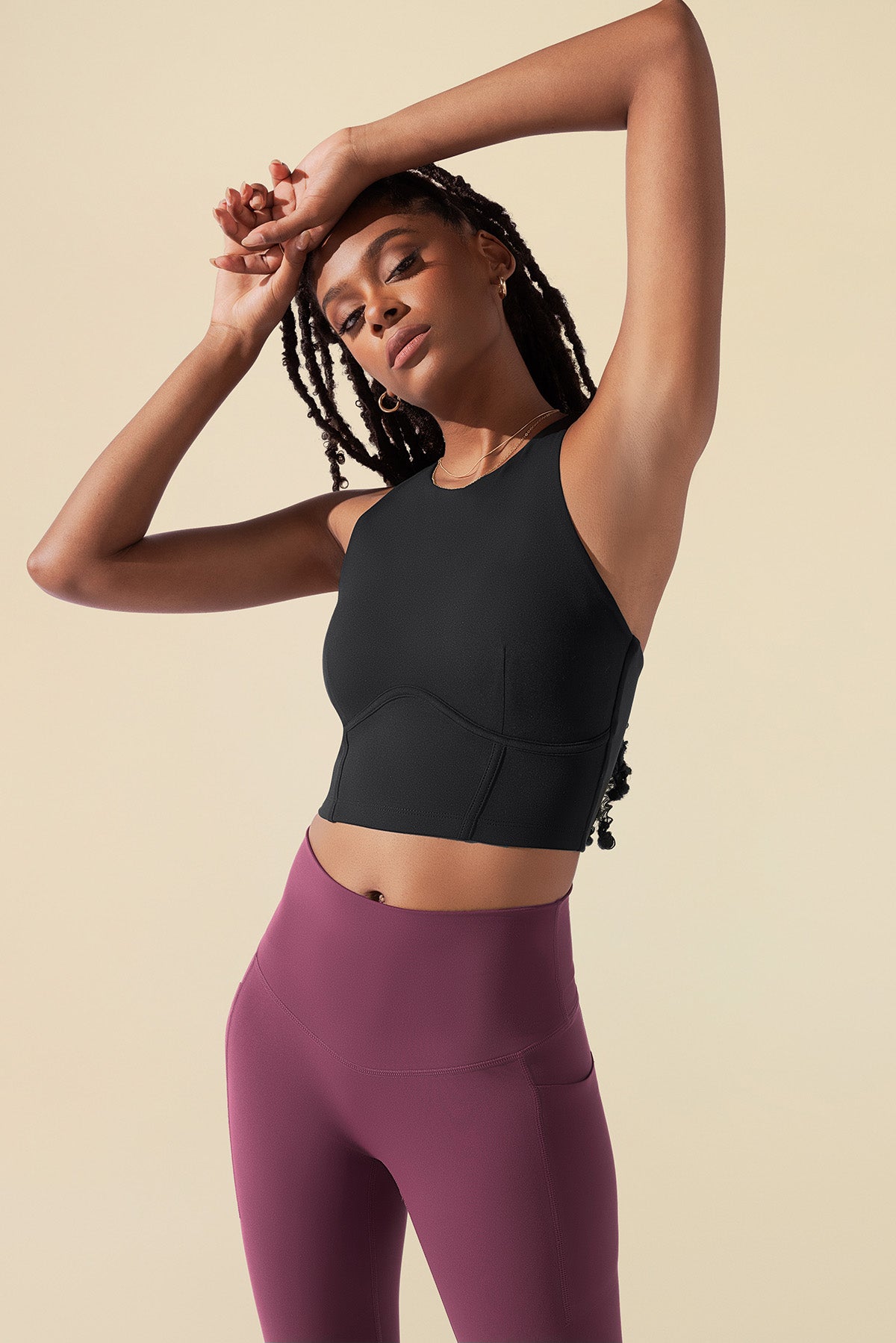 Cleo Corset Crop Bralette - Black
