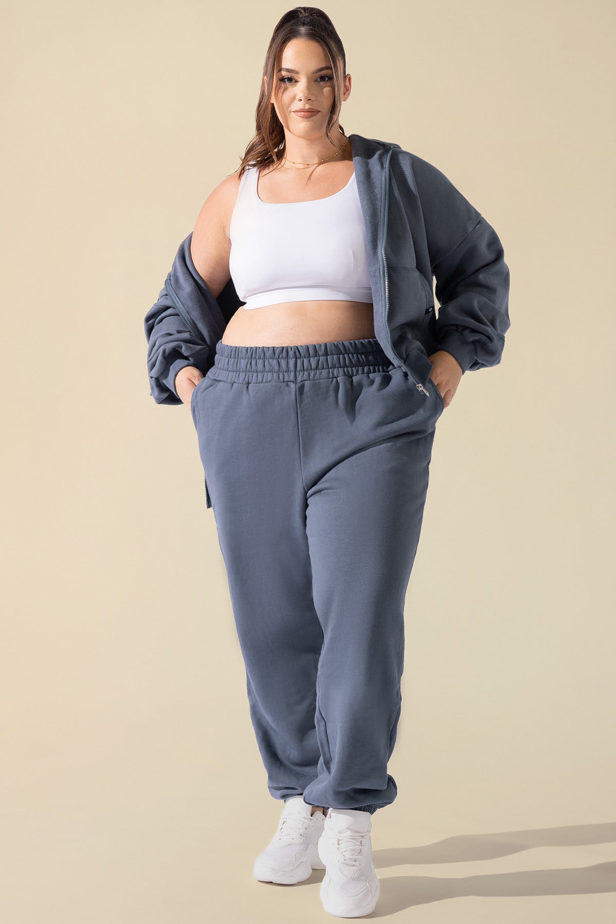 Cloud Rollover Sweatpant - Denim Blue