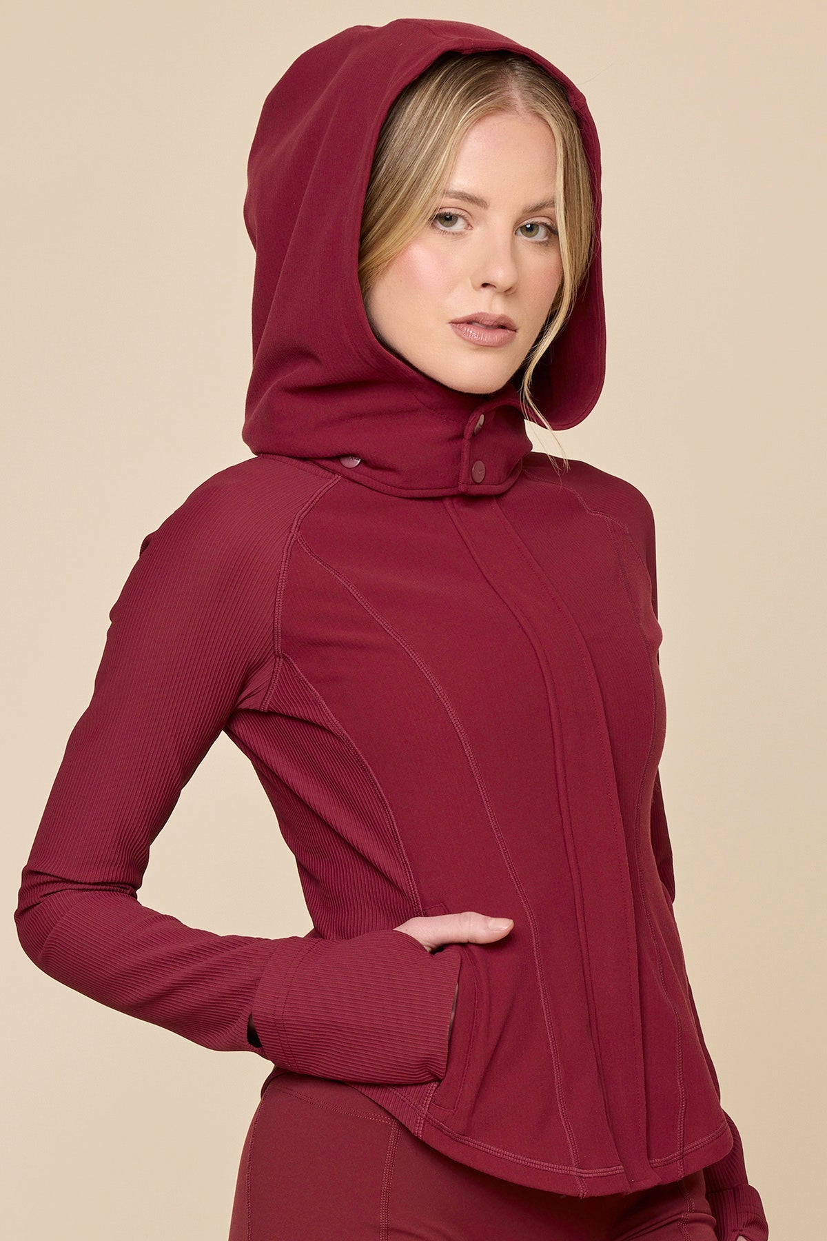 Corset Zip Jacket - Crimson
