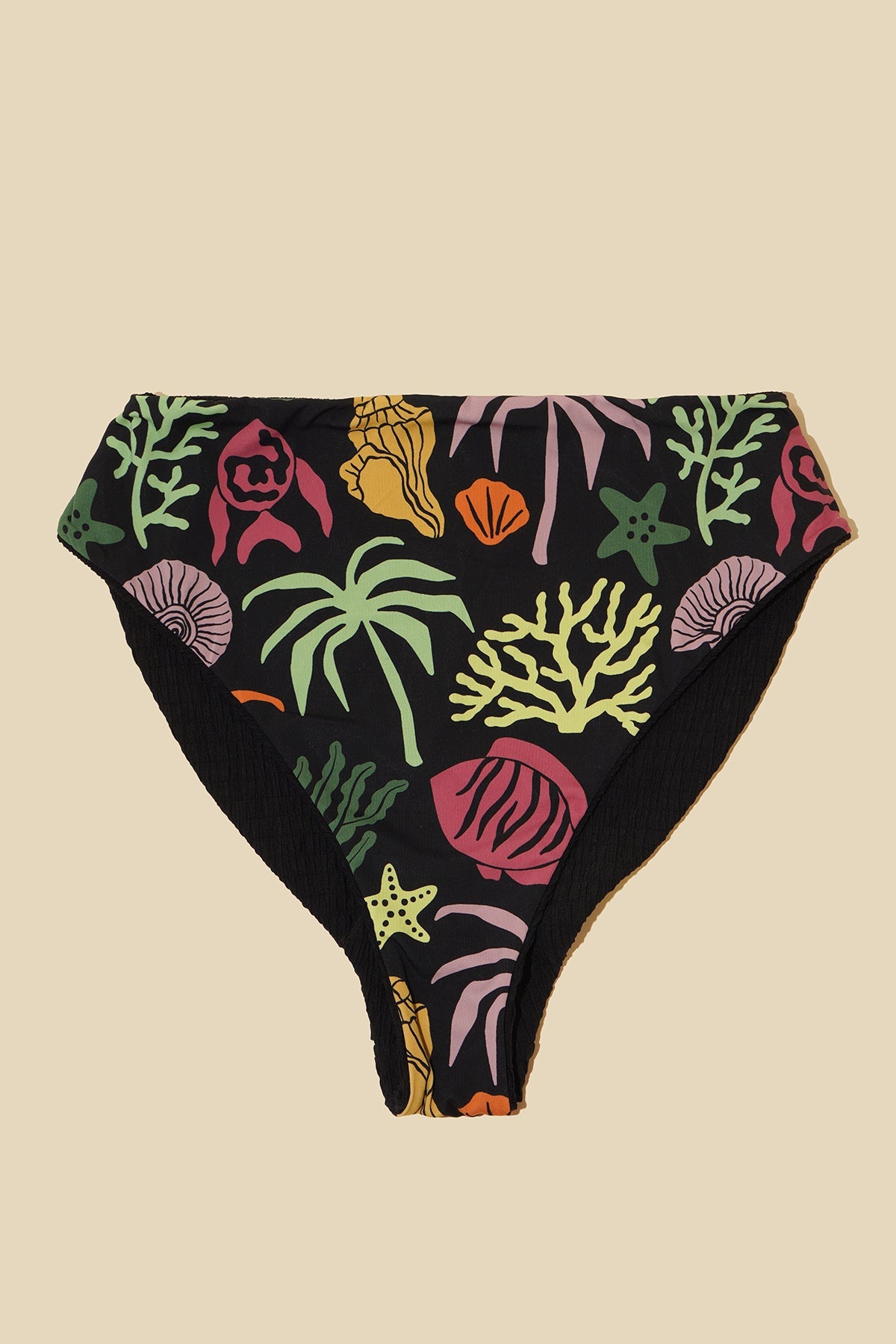 High Tide Reversible Cheeky Bikini Bottom - Black Dilly