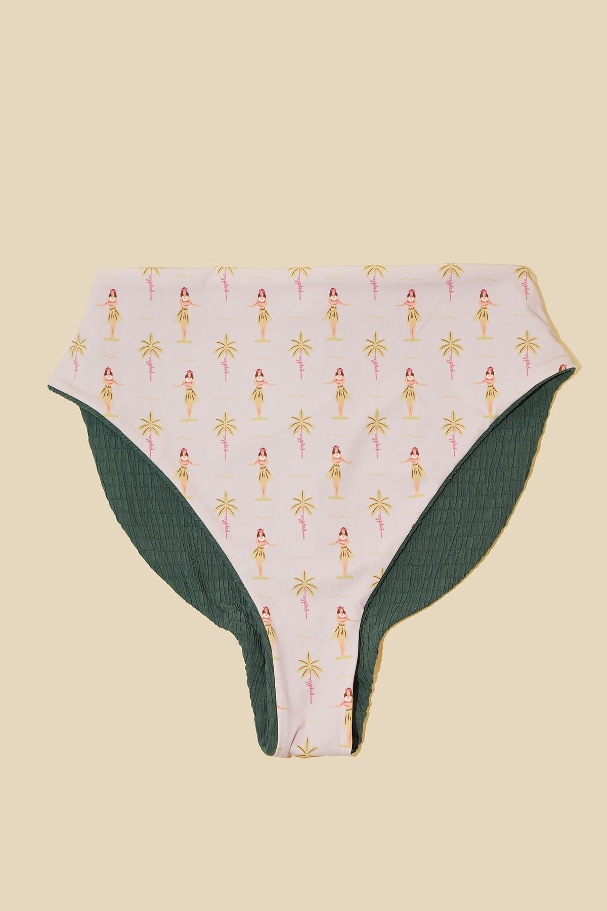 High Tide Reversible Cheeky Bikini Bottom - Green Lagoon Dilly