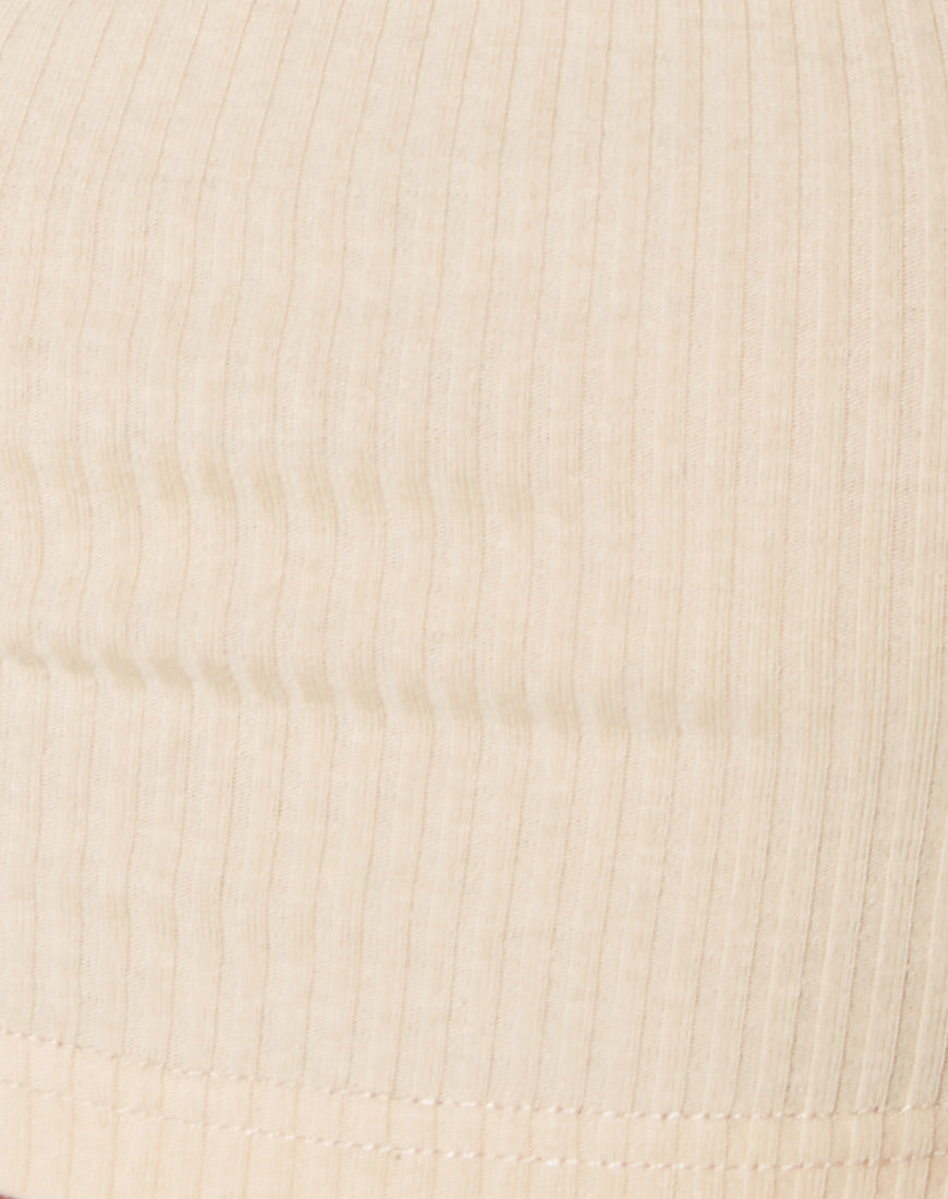 Adela Crop Top in Rib Sand