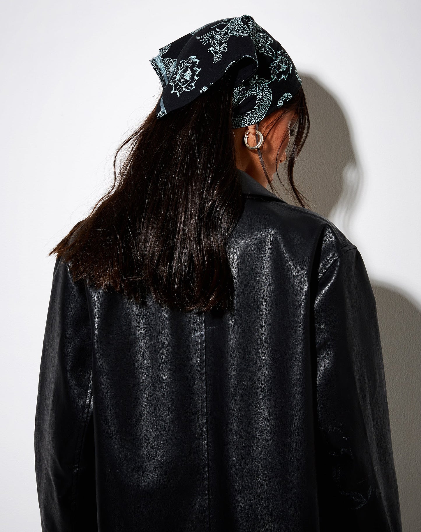 Bandana in Dragon Flower Black and Mint