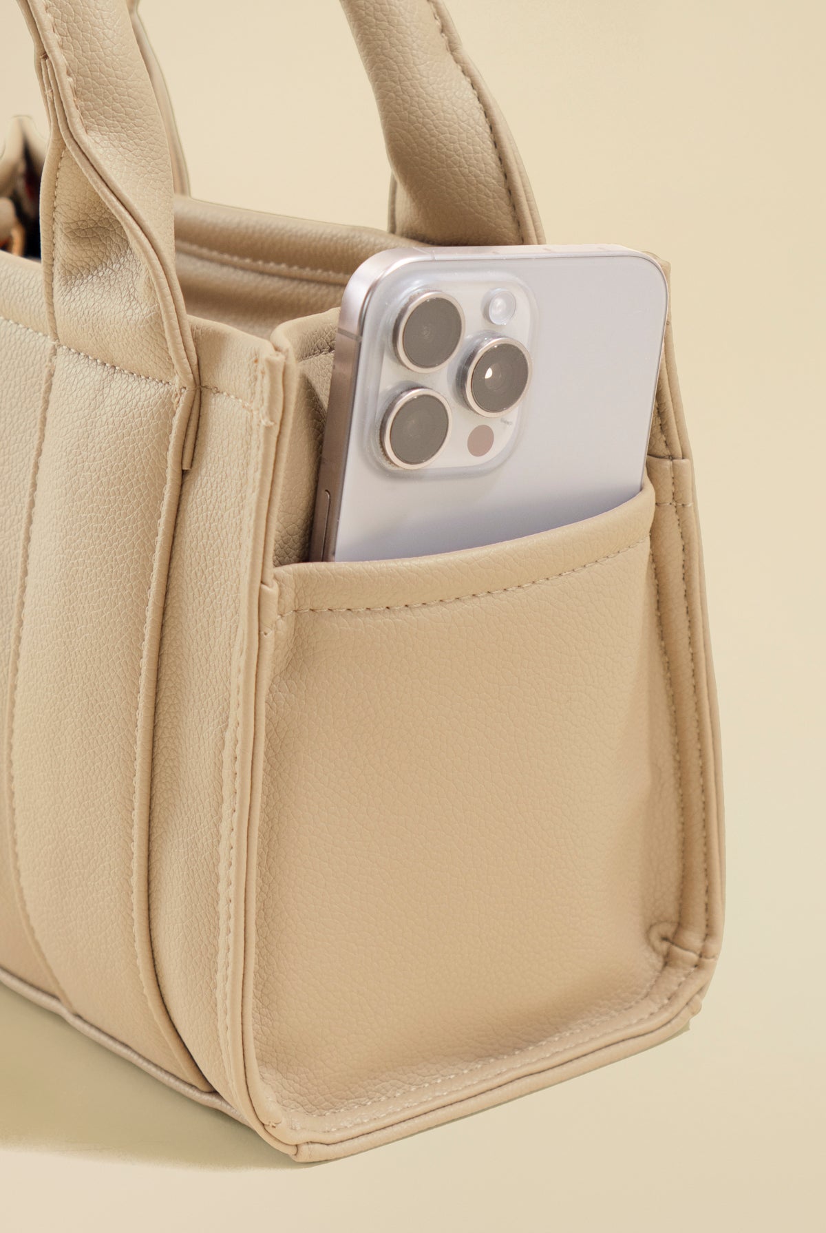 Vegan Leather Baby Sloane Tote - Gilded Beige