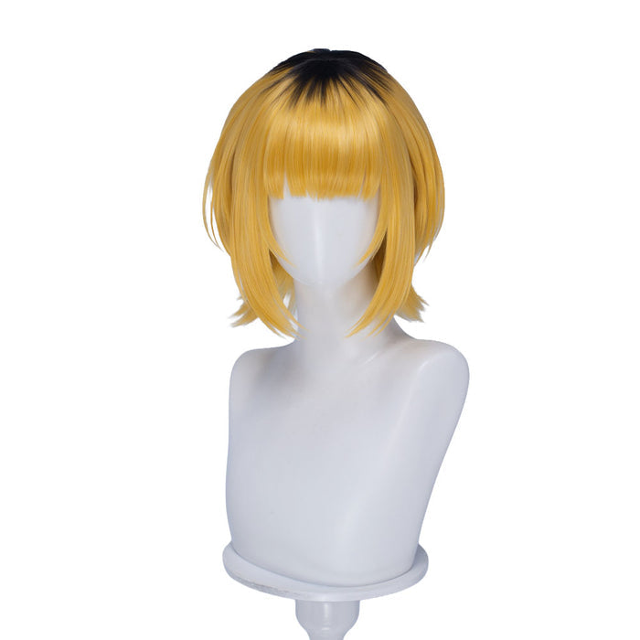 DokiDoki Manga Anime Oshi no Ko Cosplay Mem-Cho Wig Short Blonde Black Hair