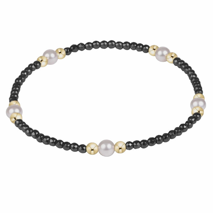 Enewton Purpose Pearl 4mm Faceted Hematite Bracelet Enewton Purpose Pearl Hematite Bracelet | The Red Owl Bracelet