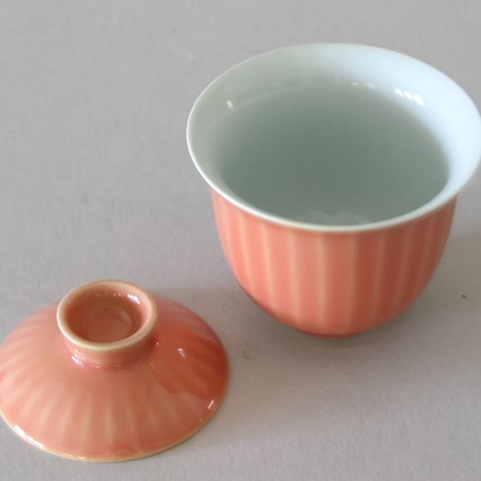 Gaiwan Set with 2 Cups, Coral