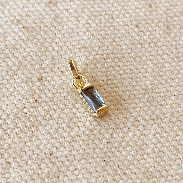 Gold Filled Baguette Birthstone Charms Gold Filled Baguette Birthstone Charms Necklaces