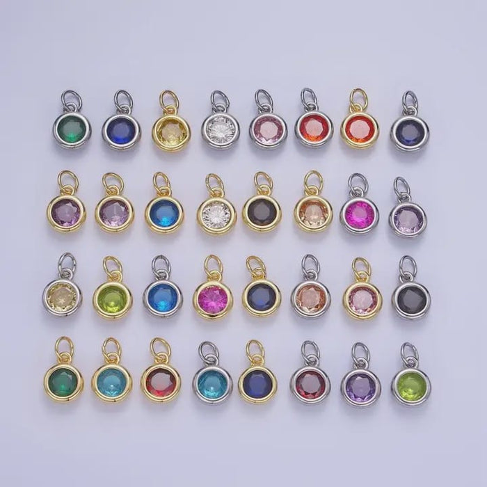 Gold Filled Round Birthstone Charms Gold Filled Round Birthstone Charms Charms