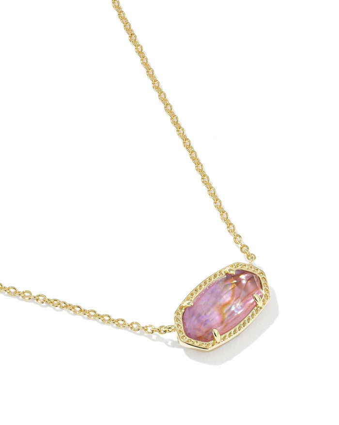 Kendra Scott Elisa Gold Pendant Necklace in Light Mauve Illusion Kendra Scott Elisa Gold Pendant Necklace in Light Mauve Illusion Necklaces