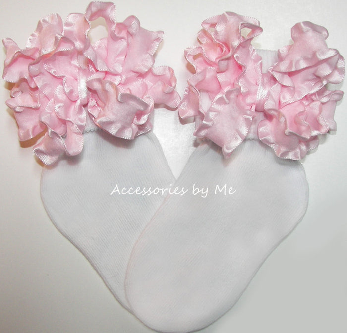 Light Pink Ruffle Bow Socks