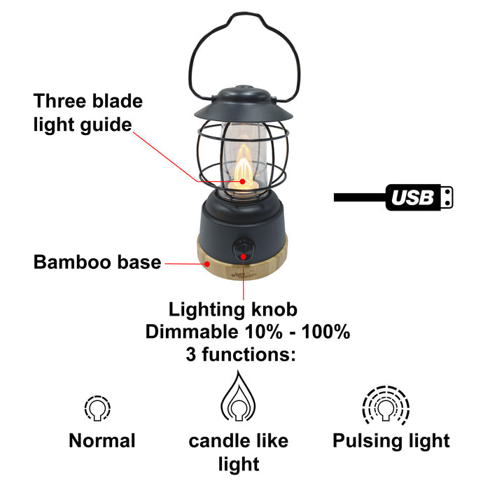 LUMIERE AU LED RECHARGEABLE POUR MAISON ET CAMPING WHITE MOUNTAIN