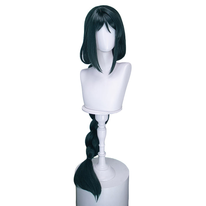 【Ready For Ship】【100CM】【Pre Crimped】DokiDoki Anime Agents of the Four Seasons: Dance of Spring Cosplay Ayame Hazakura Wig Long Dark Green Hair